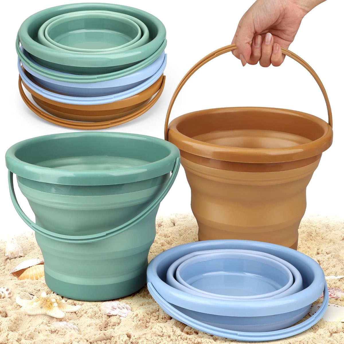 Goedkoopste Inovra ® Opvouwbare Emmer Speelgoed Set voor Peuters - 3 Stuks, Strand en Zandbak