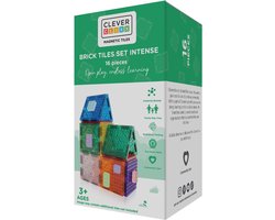 foto van Cleverclixx Brick Tiles Pack Intense - 16 Stuks - Compatibel met Lego & Duplo