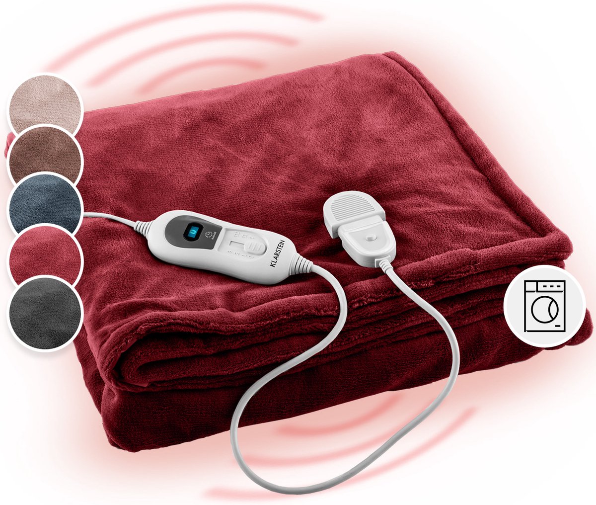 Dr. Watson XL elektrische deken 120 W 3 temperatuurniveaus 180 x 130 cm bedieningspaneel