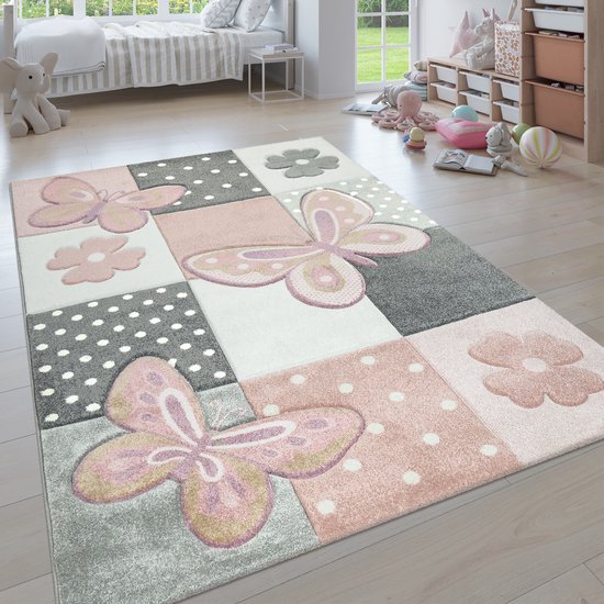 Vloerkleed – tapijt – kinderkamer – pastel roze – 80×150 cm Vloerkleed – tapijt – kinderkamer – pastel roze – 80×150 cm