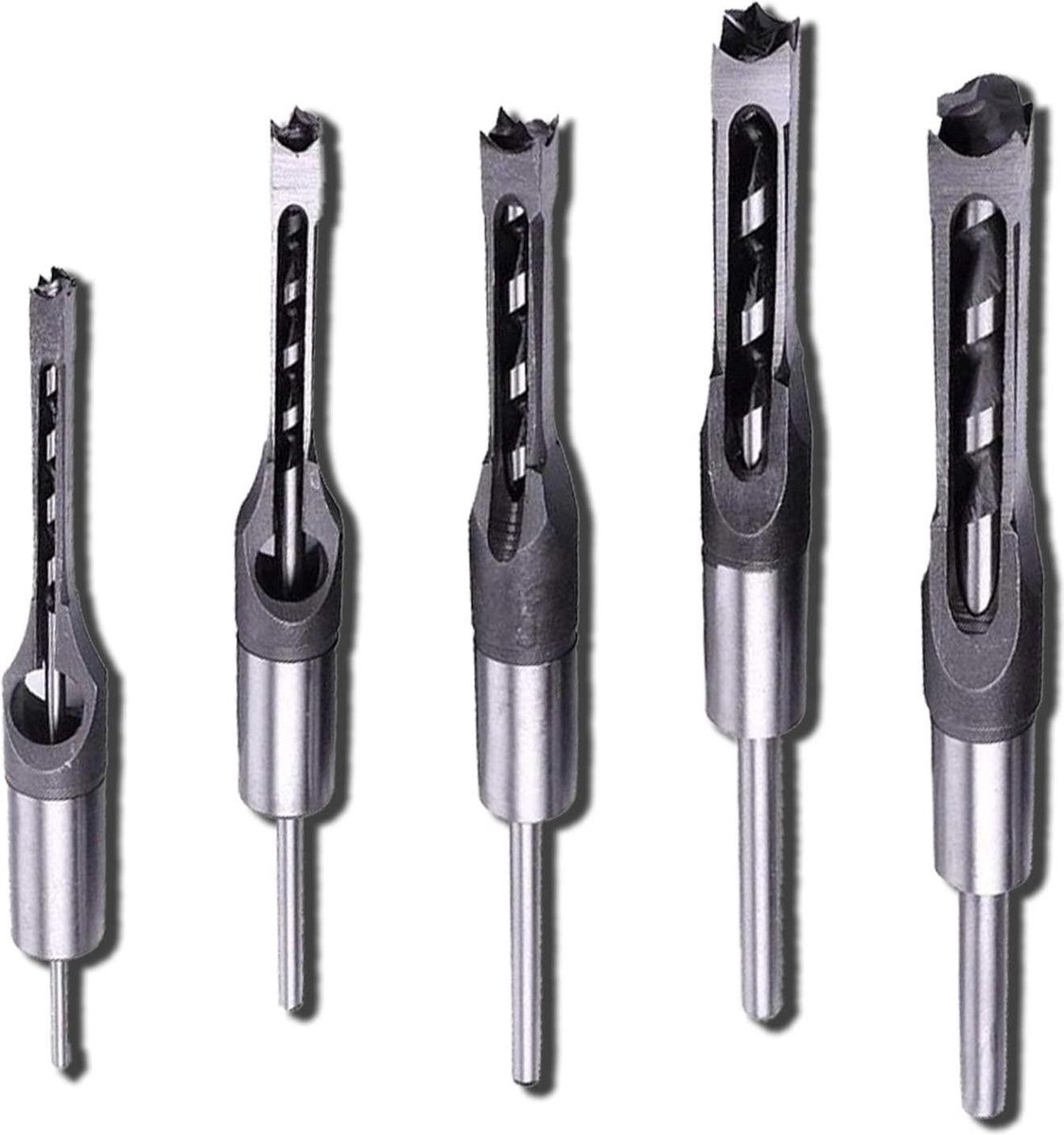 Vierkante Gat Boor Sets Houtbewerking HSS Hout Mortising Beitel Countersink Bits DIY Gat Opening Boring Tools 6-4mm 8mm 9-5mm 11mm 12-7mm