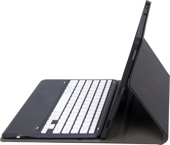 Case2go - Housse de clavier Bluetooth adaptée à Samsung Galaxy Tab S10 Ultra (2024) - Avec porte-stylet - Étui pour clavier QWERTY - Wit/ Zwart