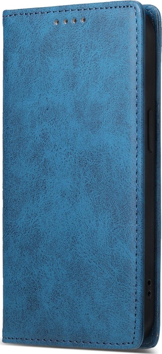 Mobigear Telefoonhoesje geschikt voor Apple iPhone 16 Pro Max Hoesje | Mobigear Wallet Bookcase Portemonnee | Pasjeshouder voor 1 Pasje | Telefoonhoesje voor Pinpas / OV Kaart / Rijbewijs - Blauw