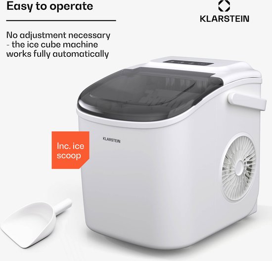 Klarstein ijsblokjesmachine - 12 kg/24 uur, 2 maten, 1,3 liter watertank, LED-display, transparant deksel, draagbaar, ijsblokjesmachine voor feestjes/tuinfeesten - voor Bar - IJsschep - Mobiel - Ice Maker - Ice Cube Maker - IJsmaker van Klarstein — afbeelding 5