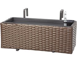 Florenz bloembak 50x19x20 cm polyrotan bruin