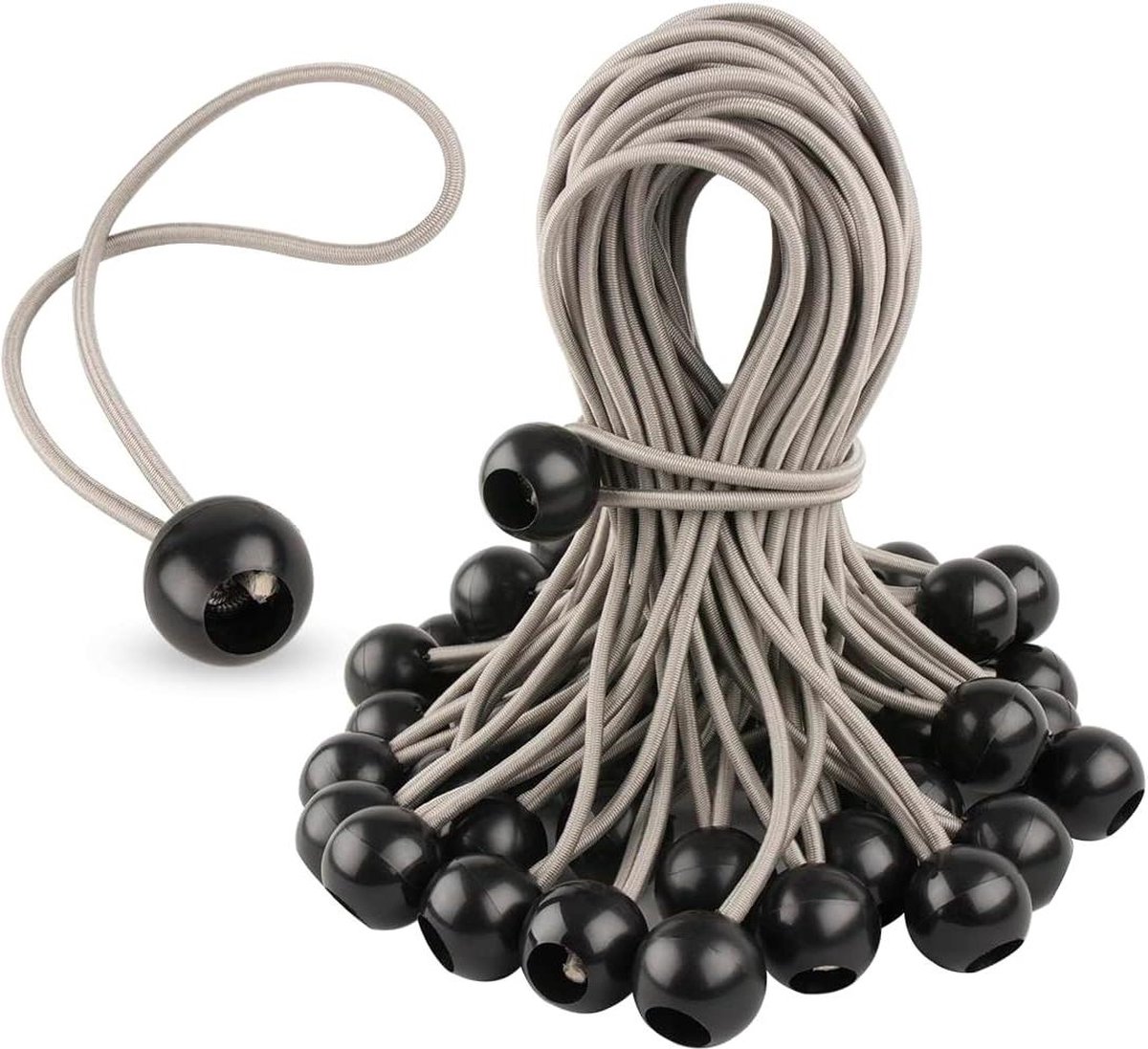 Bungee koord met ballen - set van 50 stuks