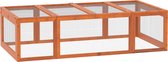 PawHut Konijnenhok konijnenkooi met buitenverblijf kleine dierenhok massief hout oranje D51-147
