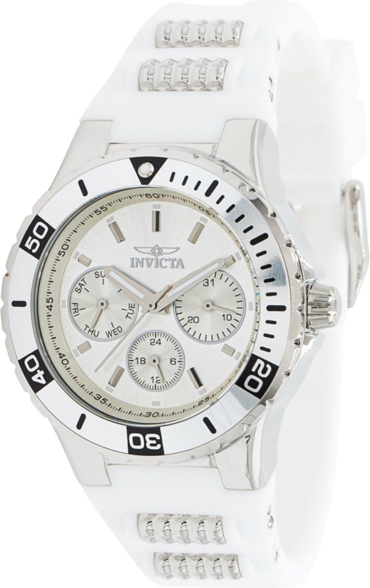 Invicta Aviator 37315 Dames Horloge - Waterdicht - Analoog - Quartz Uurwerk - Roestvrij Staal met zilveren Wijzerplaat - 38mm