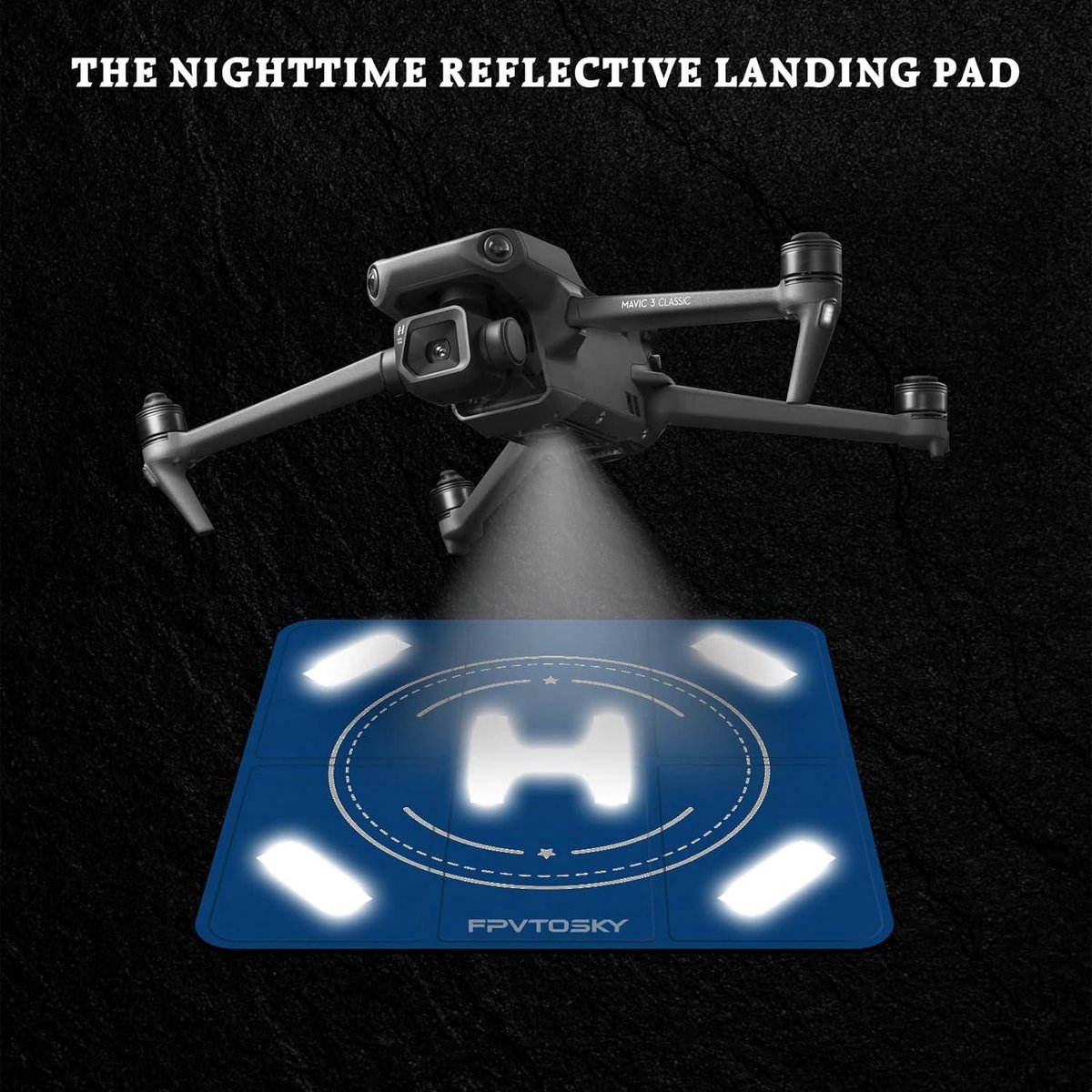 Universeel groot 20" (51 cm) snelvouwbare dubbelzijdige waterdichte landingspad - geschikt voor DJI Mini 3 Pro, Mini 2, Mavic 3, Air, Avata, FPV, Phantom, Inspire Drones etc. – foto 3