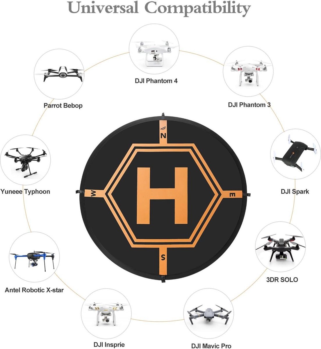 32 inch Universele Drone Landing Pad met LED-verlichting - waterdicht - DJI Mini 3 Pro - Mavic Mini 2 - helikopterplatform - snel vouwbaar - Mini 4 Pro - Mini SE - Air 2/2S - Mavic 3 thumbnail 3