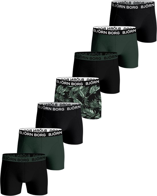 Foto: Bj rn borg cotton stretch boxershort groen zwart 7 stuks heren onderbroeken boxer maat m