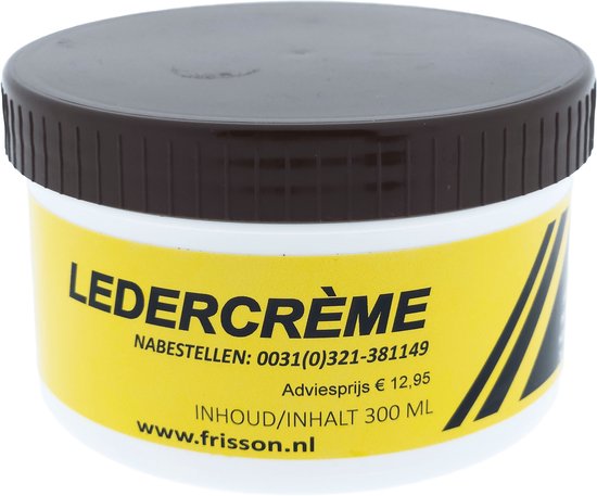 Frisson Ledercrème 300 ML - Met spons - Ledervet voor meubels - kleding - schoenen - Leerverzorging - Lederpoets - Leercrème