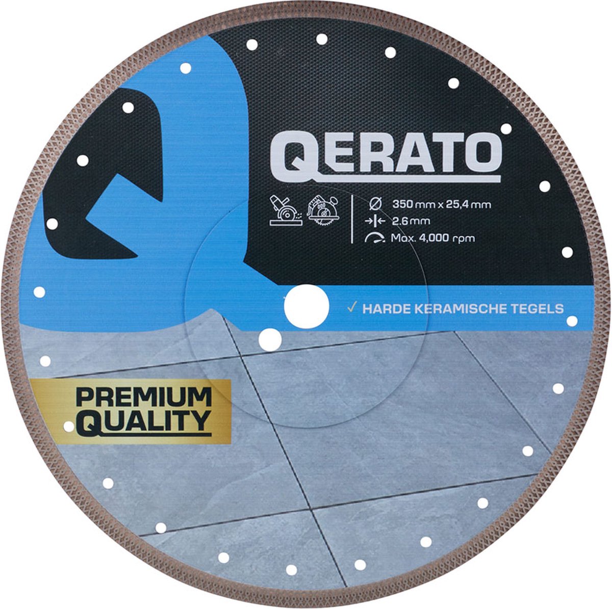 Qerato Diamantzaagblad 350 mm x 25,4 mm - Diamantschijf