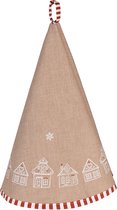 Clayre & Eef Torchon Ø 80 cm Marron Coton Rond Maison en pain d'épices Torchon de cuisine