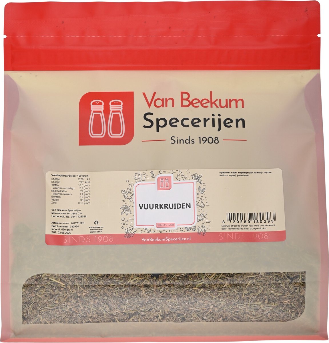 Goedkoopste Van Beekum Specerijen - Vuurkruiden - 450 gram (hersluitbare stazak