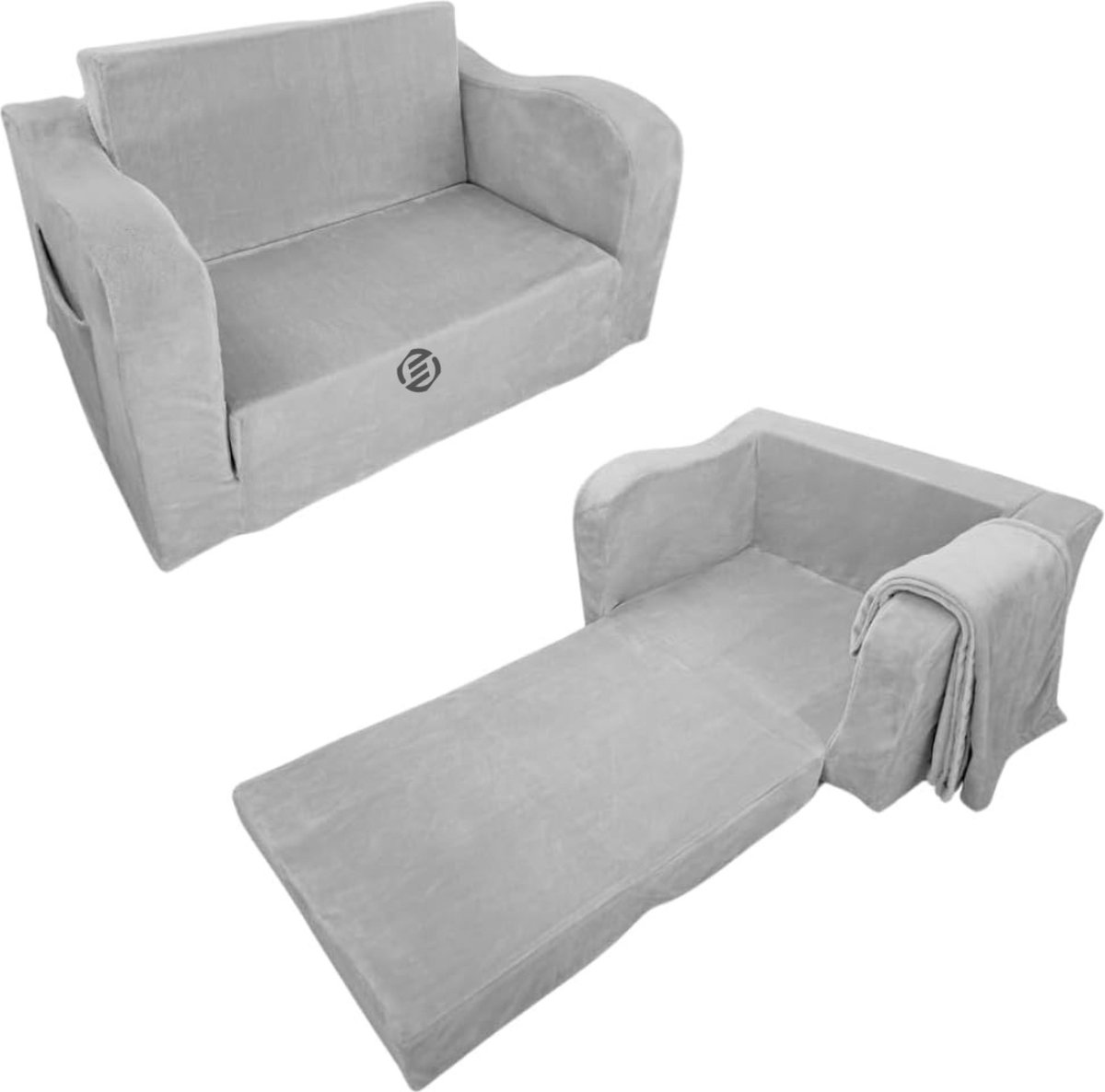 Equivera Grondbed - Peuterbed - Kinderbed - Bedhuisje - Huisbed - Grondbed Peuter - Laag Bed - Vloerbed Grijs