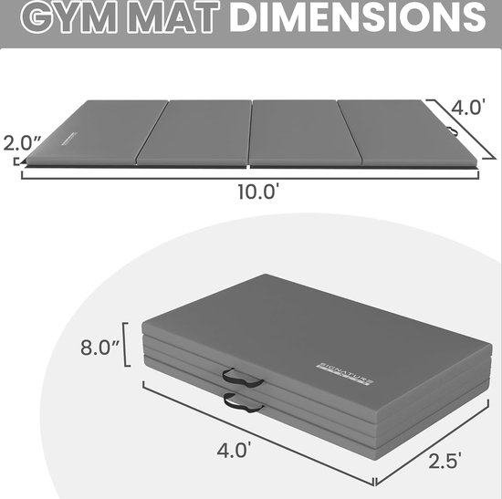 Multifunctionele gymnastiekmat - Extra dik en scheurvast - 122 x 30 x 5 cm — afbeelding 2