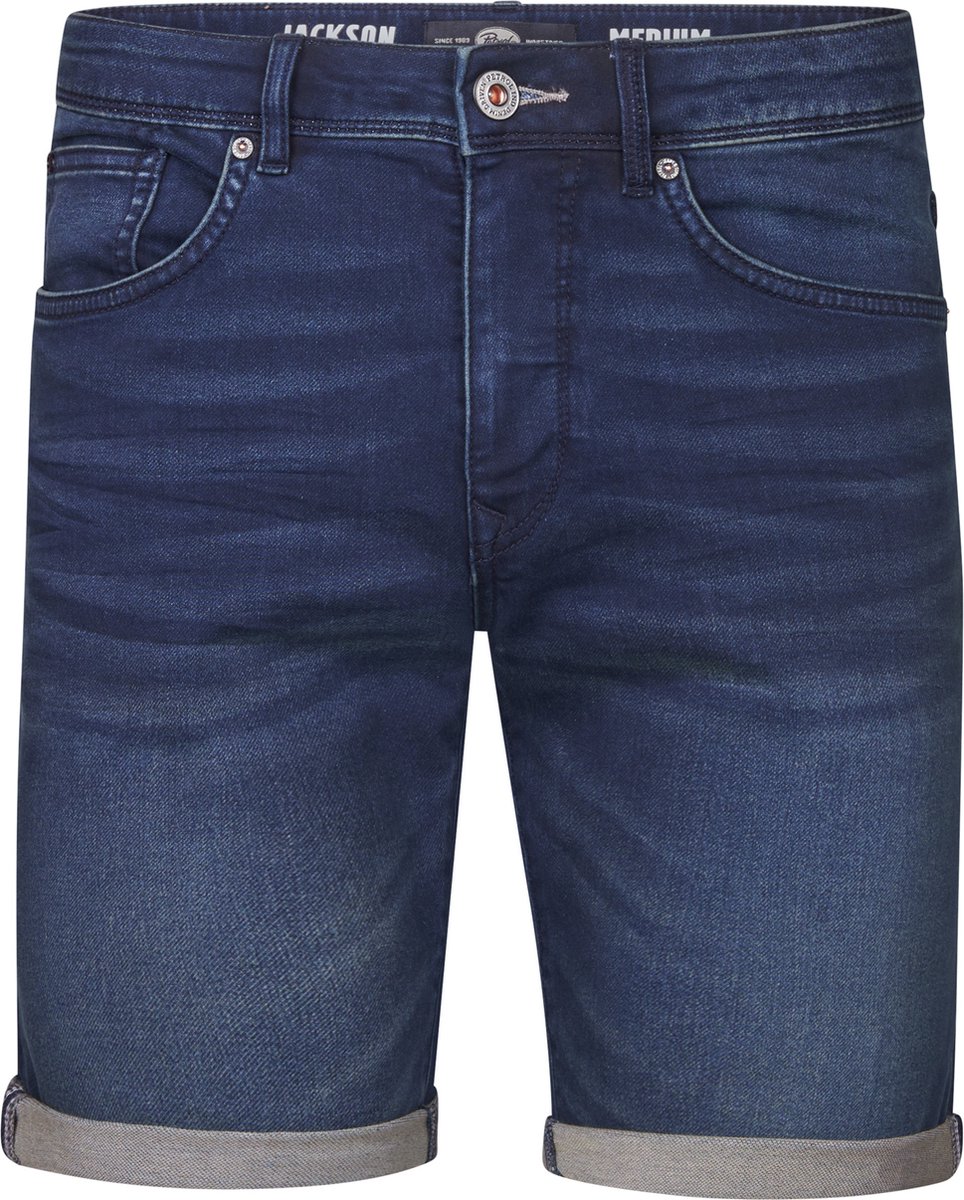 Petrol Industries Heren Denim Short - Slim Fit - Stretch - Korte Broek - Elastische Tailleband - Spijkerbroek - Herenkleding - Blauw - Maat XXL