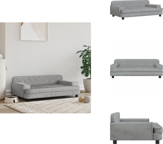 VidaXL Hondenmand 100x54x33 Cm Fluweel Lichtgrijs   Hondenmand   Hondenmanden   Hondenbank   Huisdierenbank 1078679063
