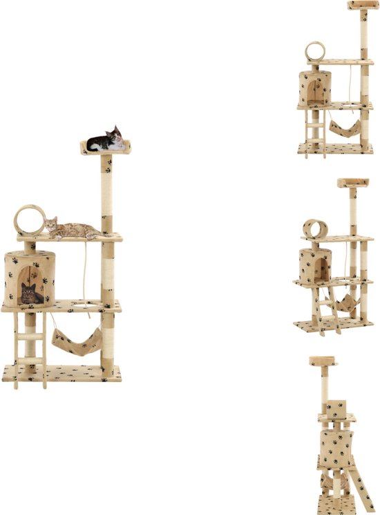 BSWAY Klimwand Kattenset XL – Met Kattenbed En 3 Treden – Houten Kattenmeubel Aan De Muur – Ruimtebesparend – Geschikt Voor Klimmen, Spelen En Slapen – Antislip Treden