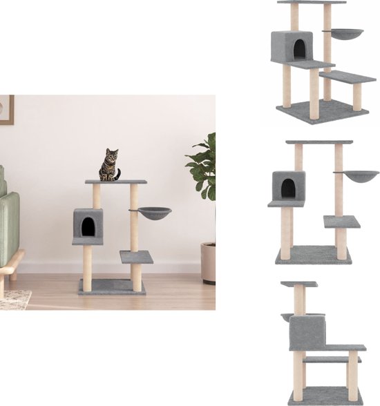 Foto: Krabpaal voor katten kattenboom krabpaal plafond kattenhuis 5 laag hoogte verstelbare 43 x 40 x 215 275 cm hout