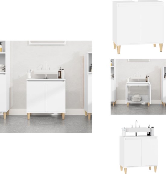vidaXL Wastafelkast 90x29x55 cm bewerkt hout grijs sonoma eikenkleurig, badkamer wastafel kast, wastafel kast, badkamer kast, wastafelkastje