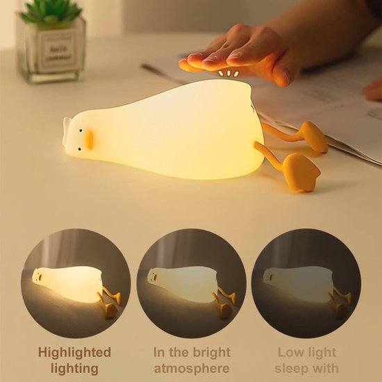 Leuk Baby Nachtlampje met Dull Duck Design - Touch Sensor LED Lamp voor Kinderen — afbeelding 3