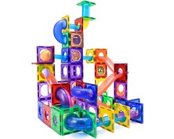 foto van Magna Minds - Magnetic Tiles - Knikkerbaan - 105 stuks - Magnetisch Speelgoed - Constructie speelgoed - Magnetische tegels - Montessori speelgoed - Magnetic toys - Magnetische bouwstenen - Speelgoed Kinderen