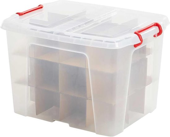 Boite Rangement Boules De Noel ProPik Boîtes De Rangement Pour Décorations De Noël Avec Séparateurs – 5 Plateaux Séparés – Support De Décoration – Peut Contenir 100 Décorations De Vacances – Sac