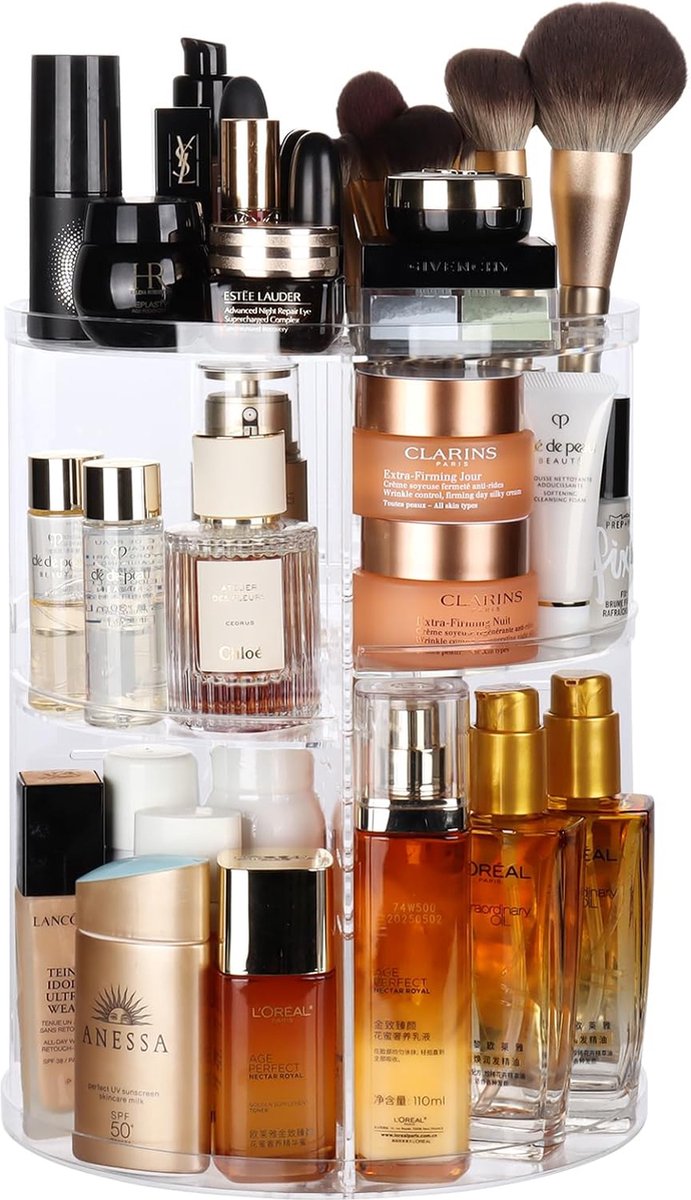 Goedkoopste Selbro ® Transparante en Roterende Make-Up Organisator met Grote Capaciteit en Verstelbare Compartimenten