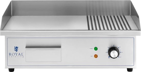 Elektrische grillplaat - 548 x 350 mm - Ribber + Flat - 3.000 W - Royal Catering — afbeelding 3