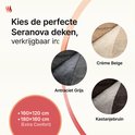 Seranova deken in Antraciet Grijs, Crème Beige of Kastanjebruin. Verkrijgbaar in 160x120 cm en 180x160 cm (Extra Comfort).