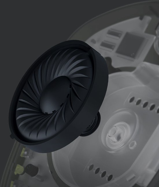 Vue détaillée du haut-parleur du casque Logitech G435.