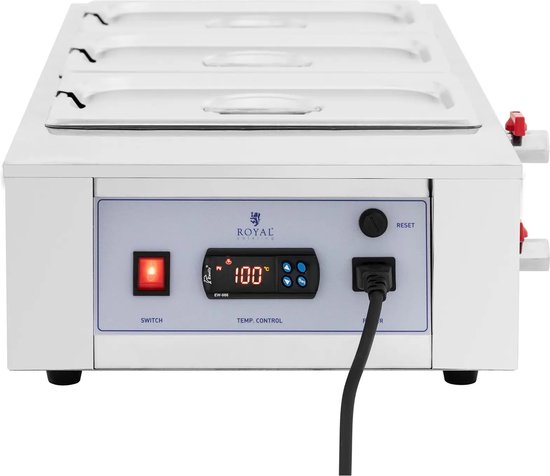 Chocoladesmelter - 3 x 3,2 l - tot 100 °C - Royal Catering — afbeelding 5