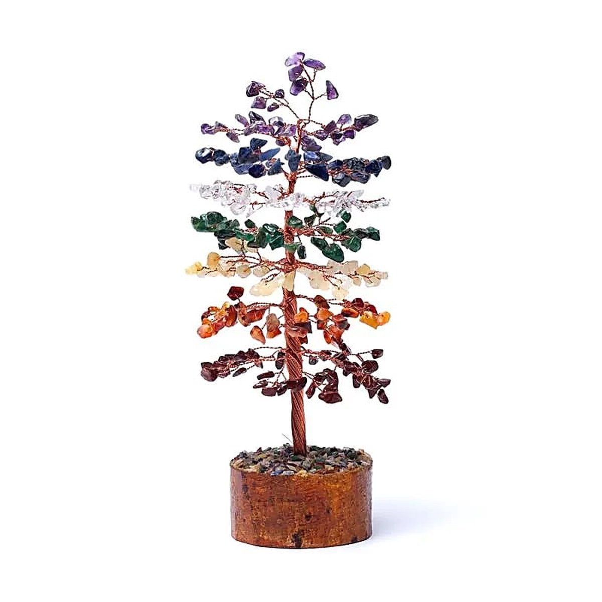 Phoenix Import Mani Bhadra Edelsteenboom 7 chakras - 23 cm Meerkleurig