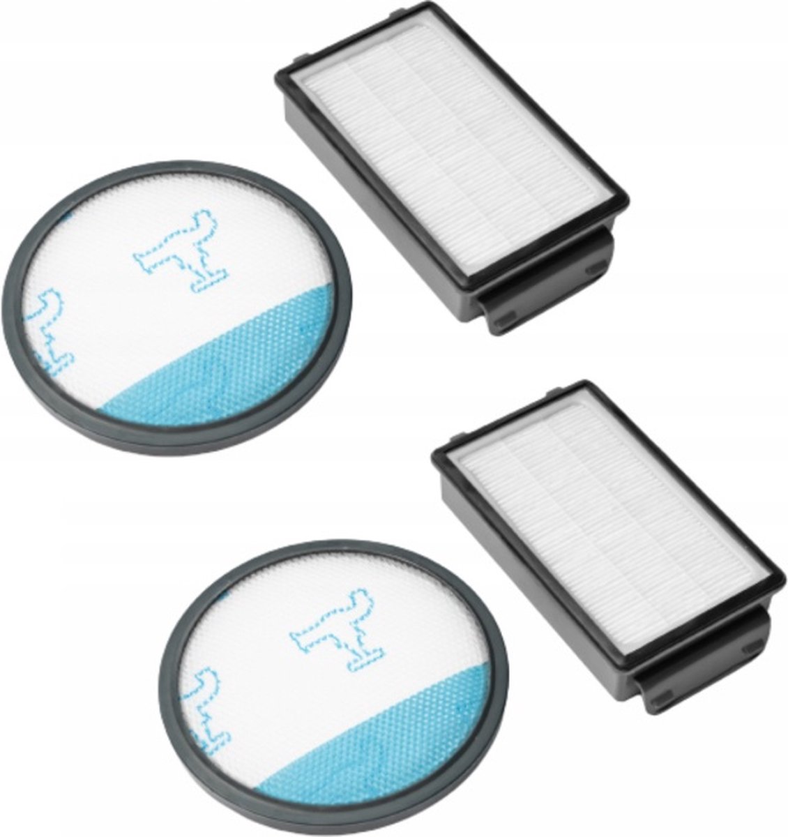 2 x filter voor ROWENTA, TEFAL Power Cyclonic - Moulinex - ZR005901 - De set bestaat uit: 2 x HEPA-voormotorfilter 2 x schuimrubberen uitlaatfilter (wasbaar). Het filter is een vervangfilter, gemaakt met de grootste zorg en de beste materialen.