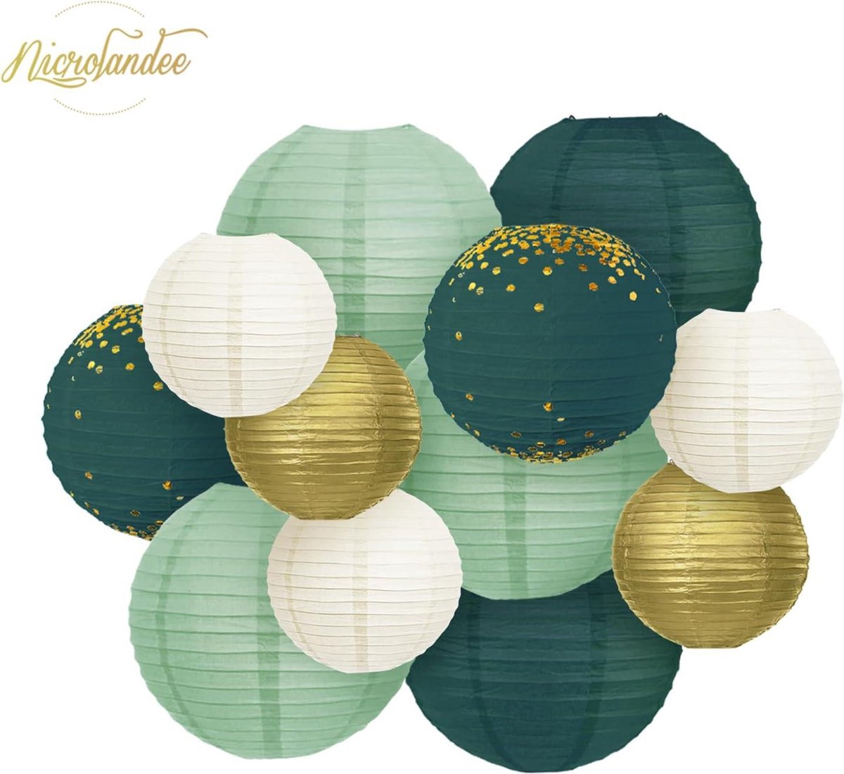 12 x papieren lantaarn 50 cm rood – ophanging bal papier 50 cm type Japanse lantaarn voor bruiloftsdecoratie – 12 stuks – de Must uit de serie Lampions papier – handleiding in het Frans