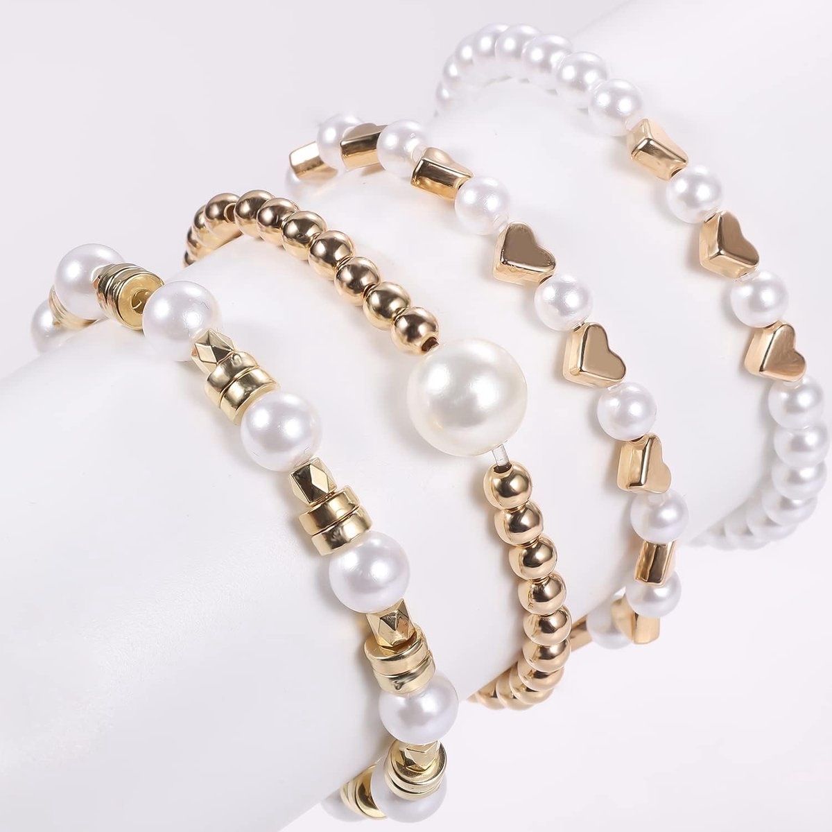 Parel kralen voor knutselen, 100 stuks ivoor nep parels 6 mm parel kralen voor sieraden maken kralen bord kleine naaien op parel kralen met gaten, armbanden, kettingen, haren, ambachten