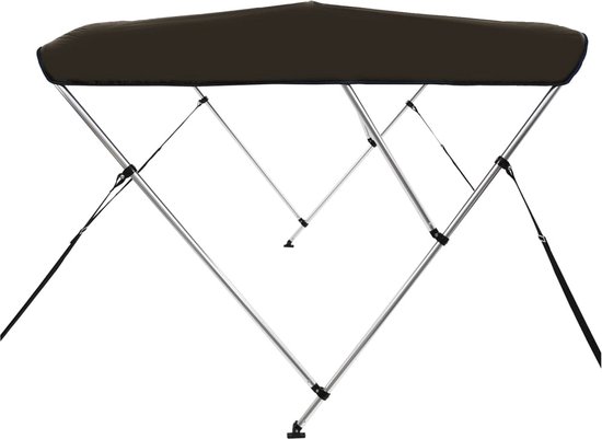 vidaXL Bimini Top 3 arches Zwart 183 x 140 x 137 cm Bimini Top - Voilier - Toit de bateau - Protection solaire - Accessoires de bateau