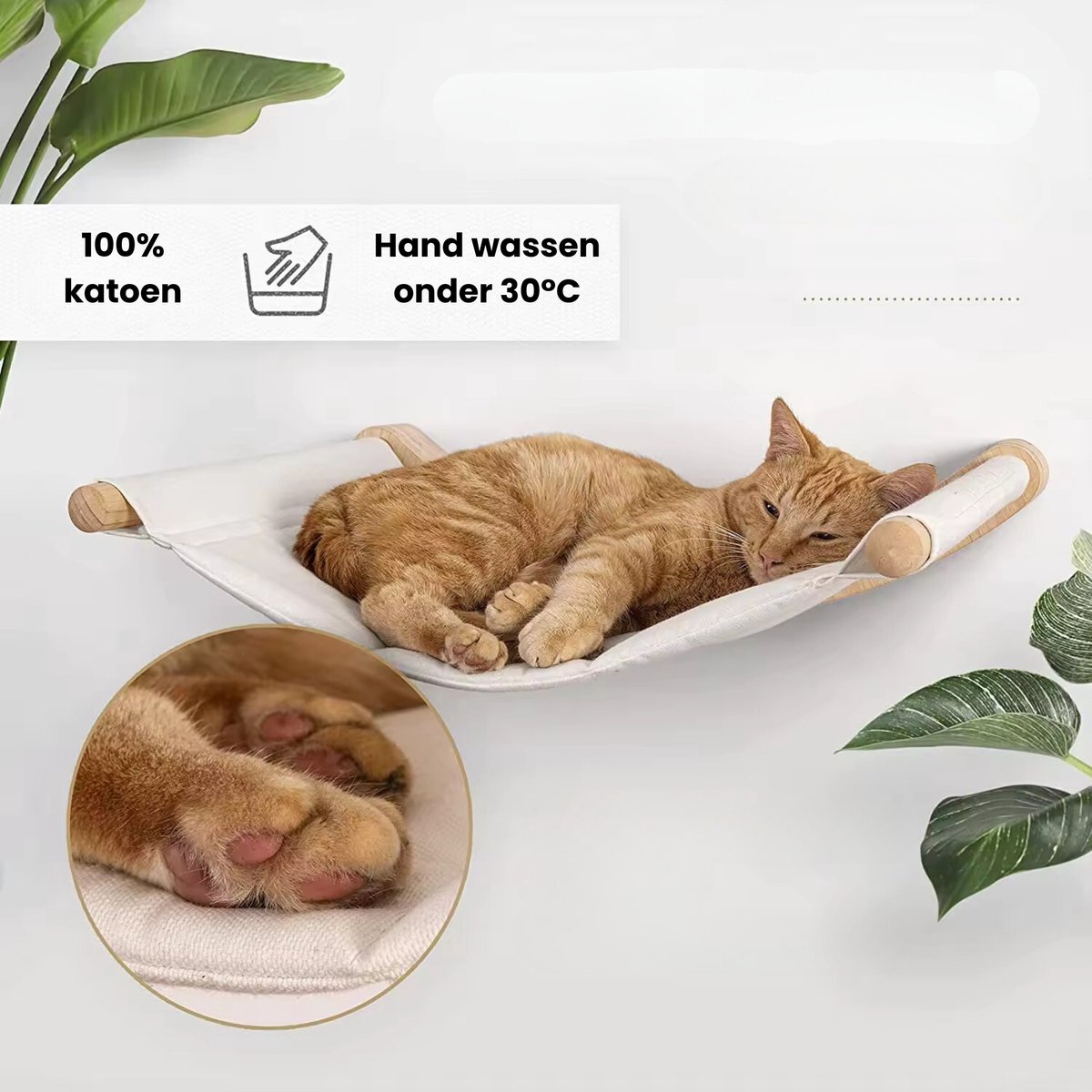 N NORA TWIPS Klimwand kattenset - 5-delige kattenwandplanken, stabiele houten klimplank voor