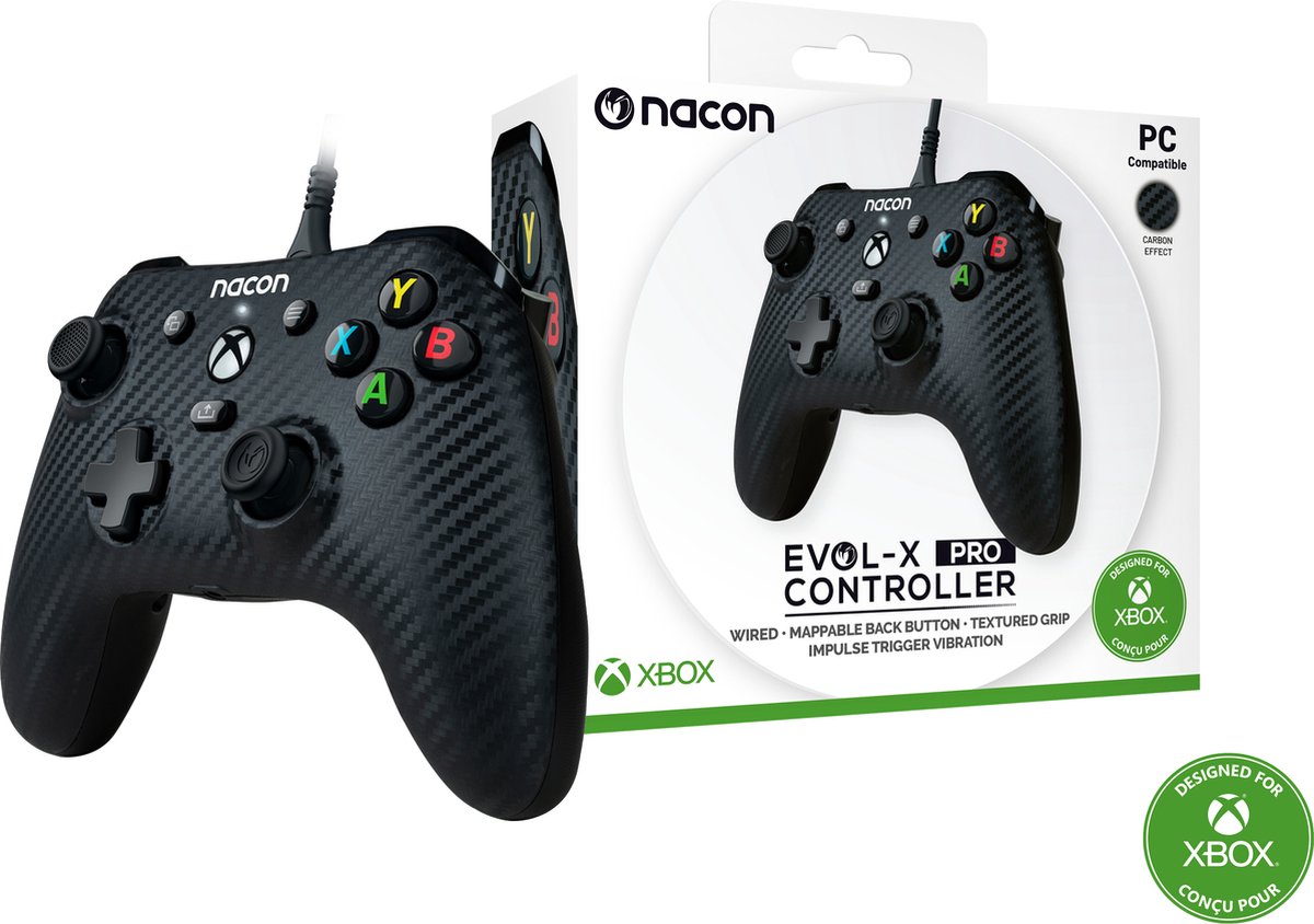 Nacon - Wired Evol-X Official Pro Controller - Xbox Series X - Carbon thumbnail 3
