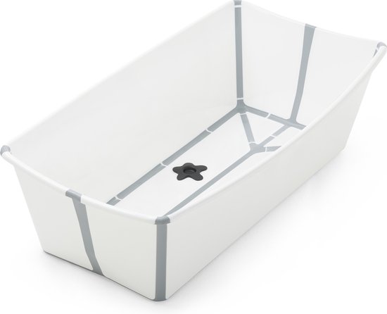 Stokke Flexi Bath X-Large, Wit - Ruim opvouwbaar babybadje - Lichtgewicht en gemakkelijk op te bergen - Handig om thuis of op reis te gebruiken - Geschikt voor kinderen van 0-6 jaar