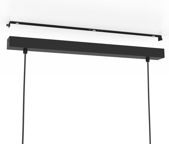 Suspension EGLO Plimsoll - E27 - 77 cm - Zwart - Acier/Bois