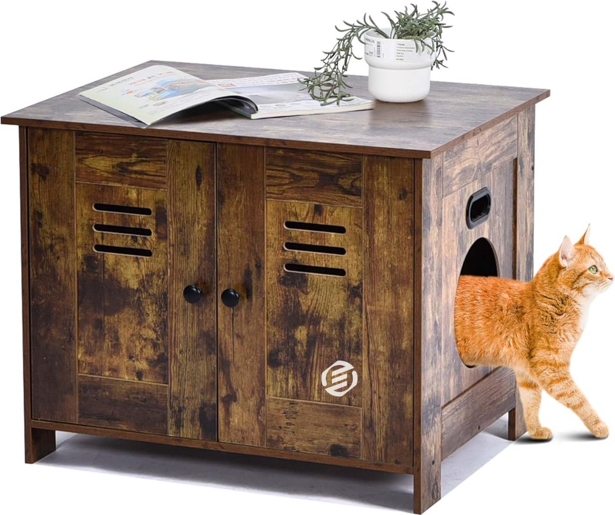 Equivera Kattenbak Ombouw – Kattenbak Kast – Kattenmeubel – Kattenkast – Kattenhuis – Kattenbak Container – Kattenbakkast – Kattenhuis Kattenbak – Kast Voor Kattenbak