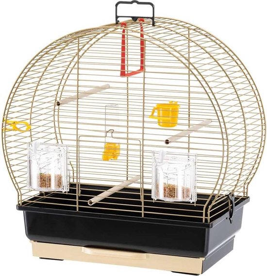 Yaheetech Vogelkooi XL, volière, voor parkieten, kanaries enz., op poten, 46 x 35,5 x 158,5 cm