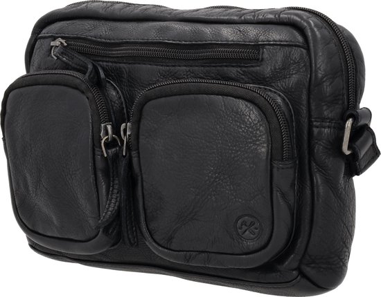 Sac à bandoulière Paint Rock de Hide & Stitches - Zwart - 100% Cuir