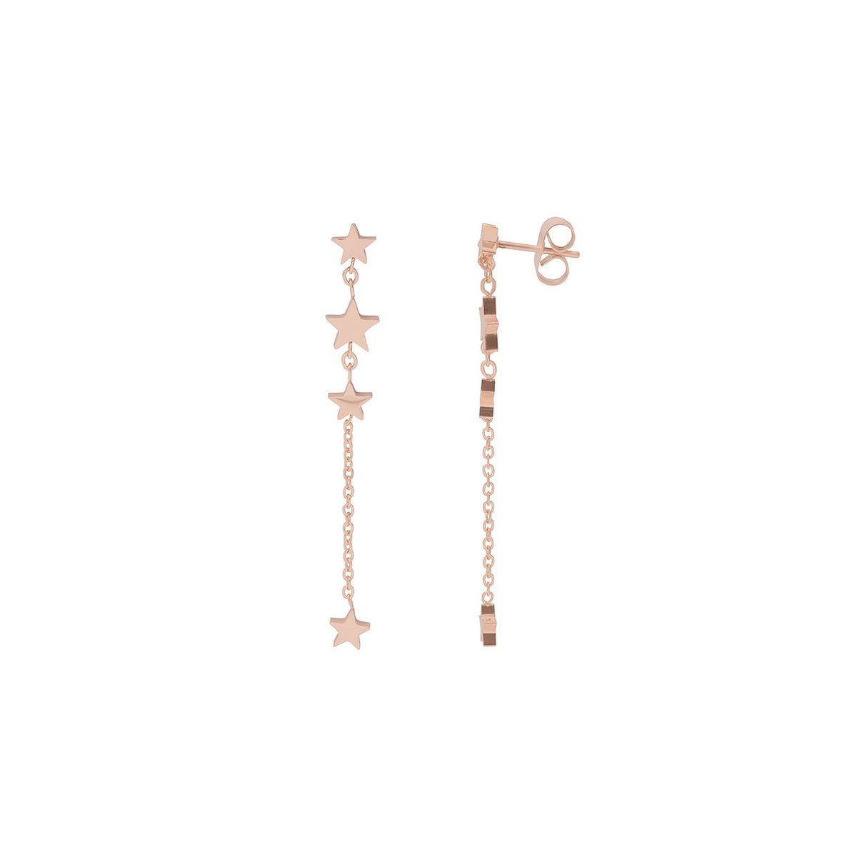 iXXXi Jewelry-4 Stars Dangle-Rosé goudkleurig-Dames Oorbellen