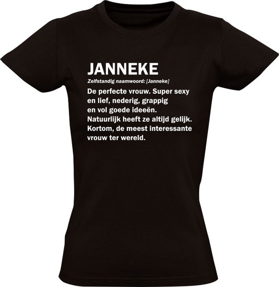 T-shirt femme Dictionnaire Janneke - cadeau - présent - anniversaire - drôle