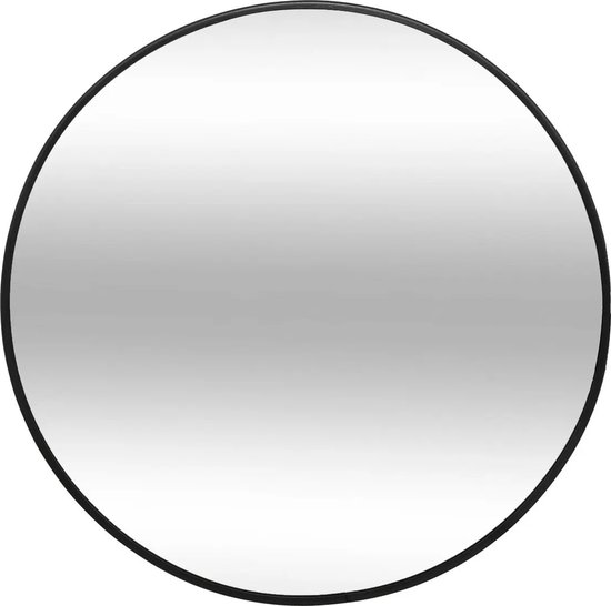 Atmosphera Miroir/miroir mural - rond - Dia 38 cm - métal/verre - noir