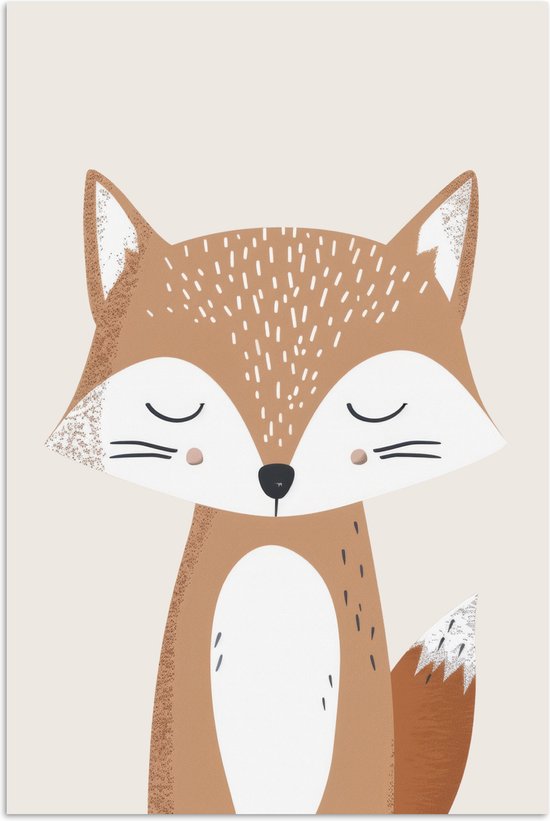 Affiche 20x30 cm - Renard - Animal - Animaux de la forêt - Posters - Accessoires de décoration de chambre - Décoration murale chambre enfant - Décoration murale chambre bébé